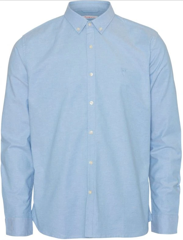 Knowledge Cotton Apparel Elder Regular Fit Shirt Blue