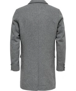Only & Sons Julian Solid Wool Coat Grey