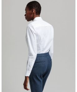 Gant Woman Solid Stretch Shirt White