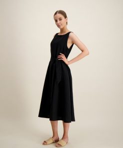 Balmuir layla Linen Dress Black