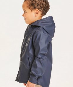 Knowledge Cotton Apparel Reed Short Rain Jacket Total Eclipse