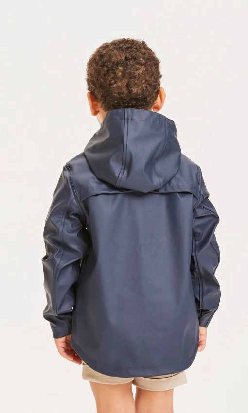 Knowledge Cotton Apparel Reed Short Rain Jacket Total Eclipse