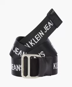 Calvin Klein Nylon Logo Belt Black