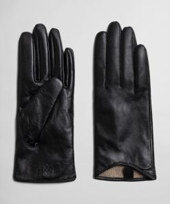 Gant Woman Leather Gloves Black