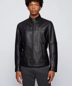 Boss Josep Leather Jacket Black