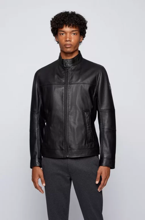 Boss Josep Leather Jacket Black