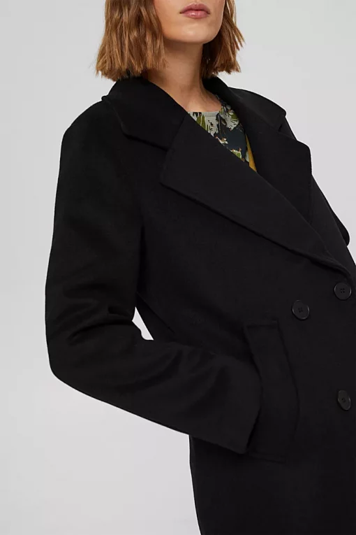 Esprit Wool Blend Coat Black