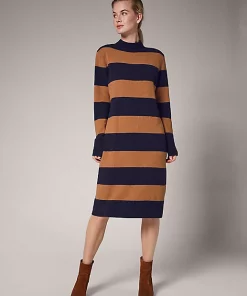 Comma, Knit Dress Stripes Cinnamon