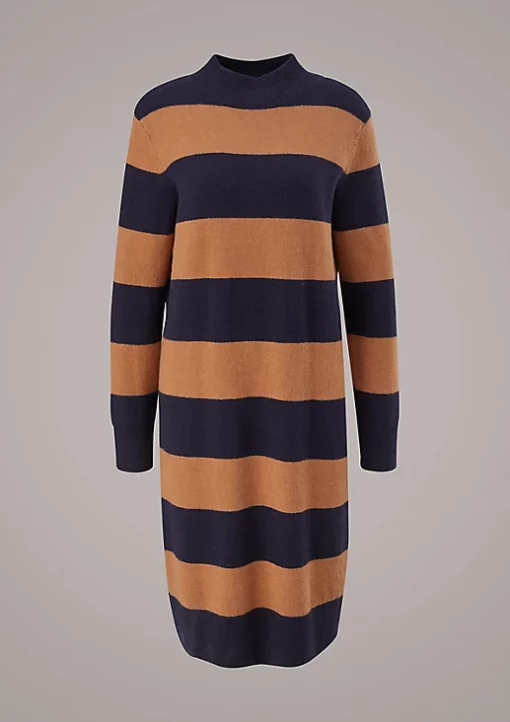 Comma, Knit Dress Stripes Cinnamon