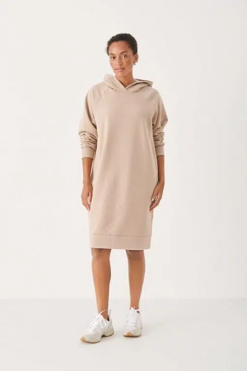 Part Two Luana Hoodie Dress Simple Taupe