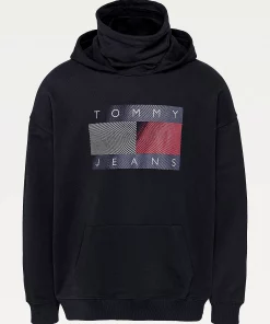 Tommy Jeans Reflective Flag Hoodie Black