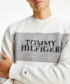 Tommy Hilfiger Checked Needle Punch Sweatshirt Alabaster