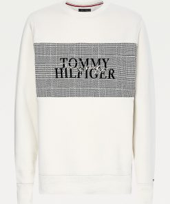 Tommy Hilfiger Checked Needle Punch Sweatshirt Alabaster
