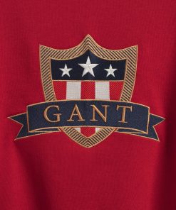 Gant Woman Banner Shield C-Neck Sweatshirt Equestrian Red