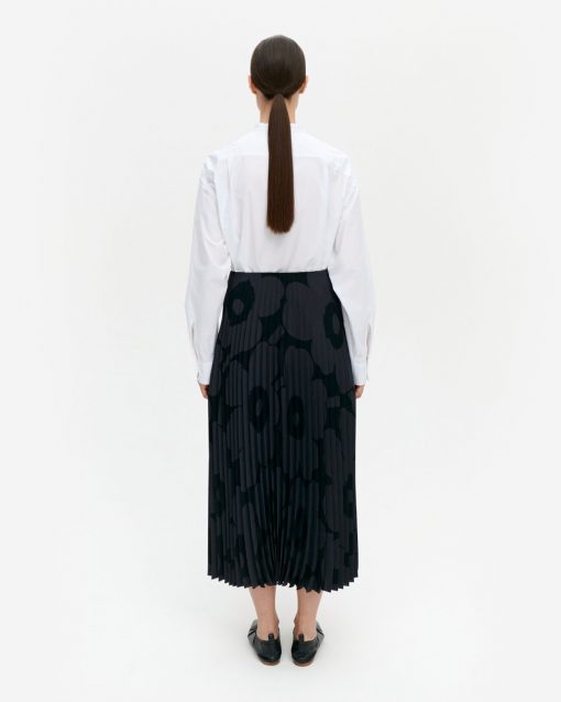 Marimekko Kyllikki Unikko Skirt Black - Aukia