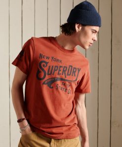 Superdry Script Style Workwear T-Shirt Smoked Cinnamon