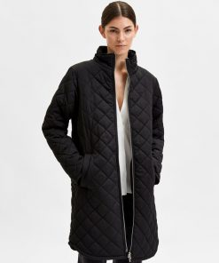 Selected Femme Filly Quilted Coat Black