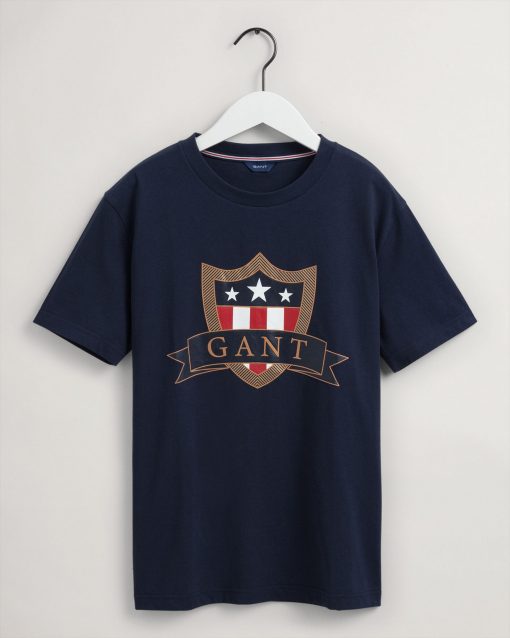Gant Teens Banner Shield T-Shirt Evening Blue