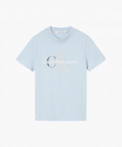 Calvin Klein Monogram Logo Tee Bayshore Blue