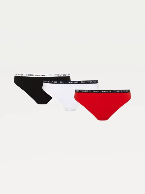 Tommy Hilfiger 3P Thong White / Desert Sky / Primary Red