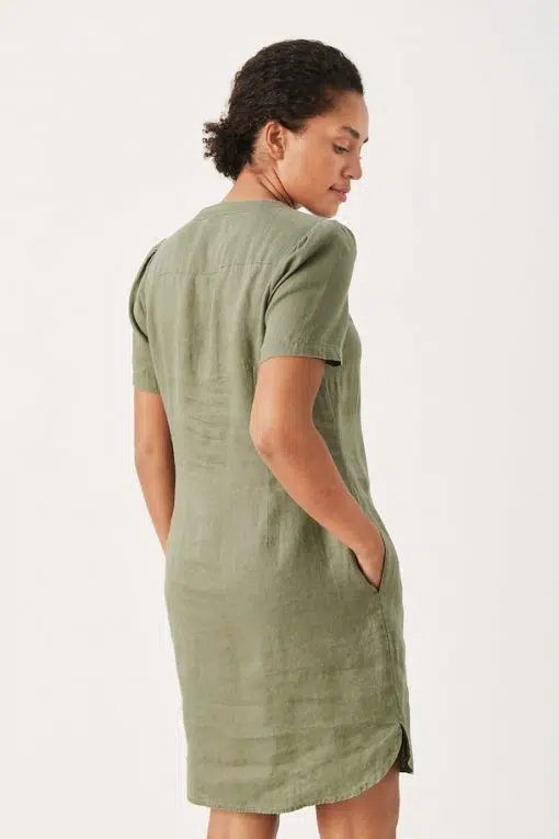 Part Two Aminase Dress Deep Lichen Green