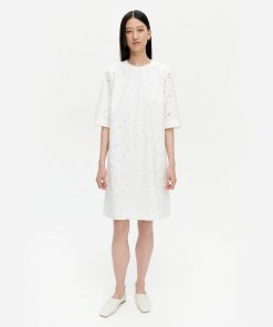 Marimekko Tupani Unikko Dress White