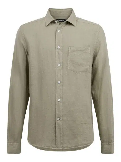 J.Lindeberg Clean Linen Slim Shirt Vetiver
