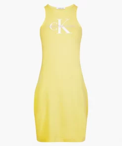 Calvin Klein Monogram Tank Dress Super Lemon