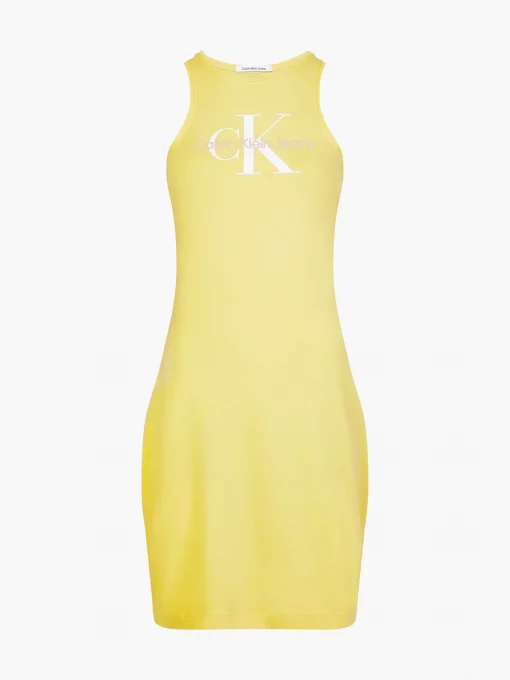 Calvin Klein Monogram Tank Dress Super Lemon