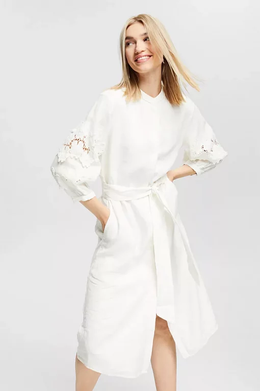 Esprit Linen Dress Off White