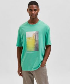 Selected Homme Gunther O-Neck tee Green Spruce