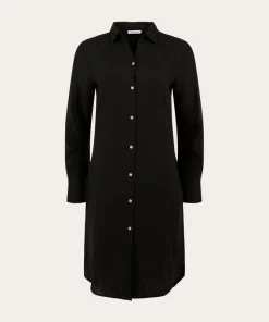 Knowledge Cotton Apparel Classic Linen Dress Black Jet