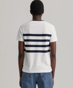 Gant Woman Printed Stripe T-shirt White