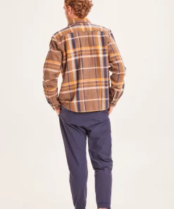 Knowledge Cotton Apparel Pine Check Overshirt Total Eclipse