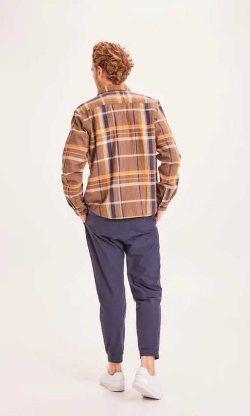 Knowledge Cotton Apparel Pine Check Overshirt Total Eclipse