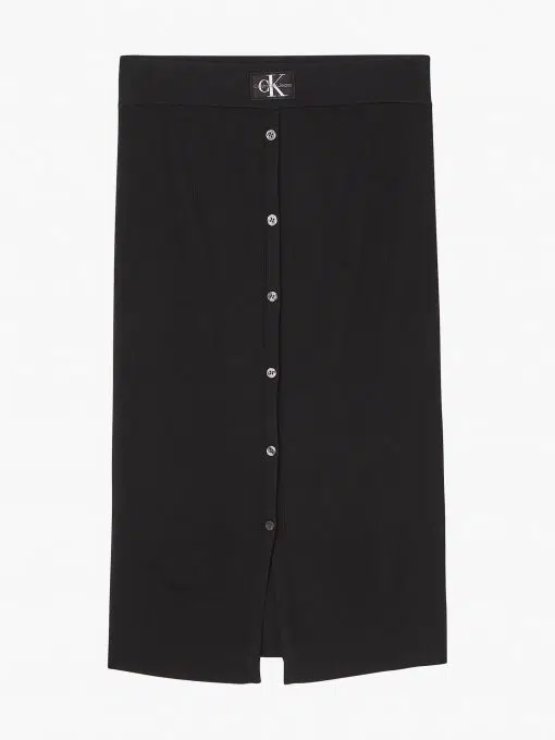 Calvin Klein Badge Knitted Skirt Black