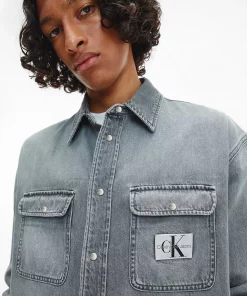 Calvin Klein Oversized Denim Shirt Denim Grey