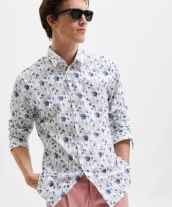 Selected Homme Aop Shirt Bright White