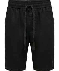 Only & Sons Linus Linen Shorts Black