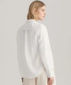 Gant Woman Linen Chambray Shirt White
