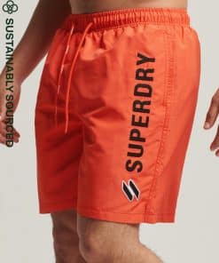 Superdry Code Applique 19 Inch Swim Shorts Havana Orange