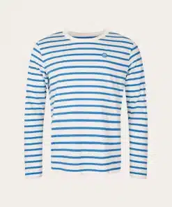 Knowledge Cotton Apparel Ls Striped T-shirt With Badge Campanula