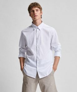Selected Homme Linen Blend Shirt White