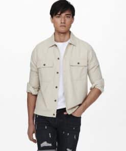 Only & Sons Kennet Life Linen Overshirt Grey