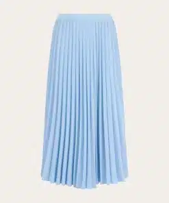 Knowledge Cotton Apparel Daffodil Pleated Midi Skirt Chambray Blue