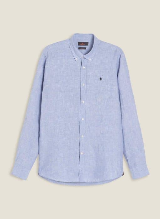 Morris Stockholm Douglas Linen Shirt Blue