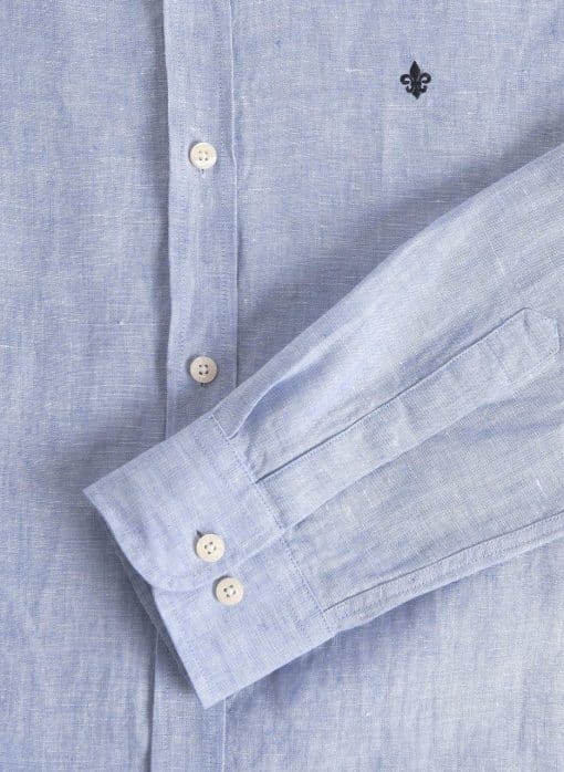Morris Stockholm Douglas Linen Shirt Blue