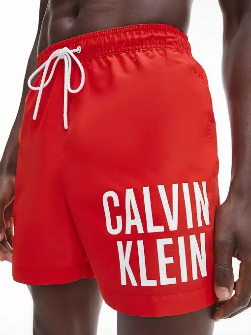 Calvin Klein Medium Drawstring Swim Shorts Deep Crimson