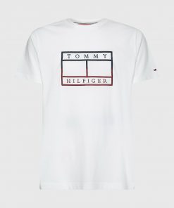Tommy Hilfiger Linear Flag Embroidery T-shirt White