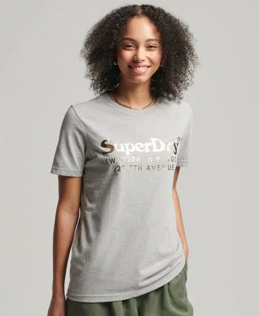 Superdry Vintage Venue Interest T-Shirt Grey Marl